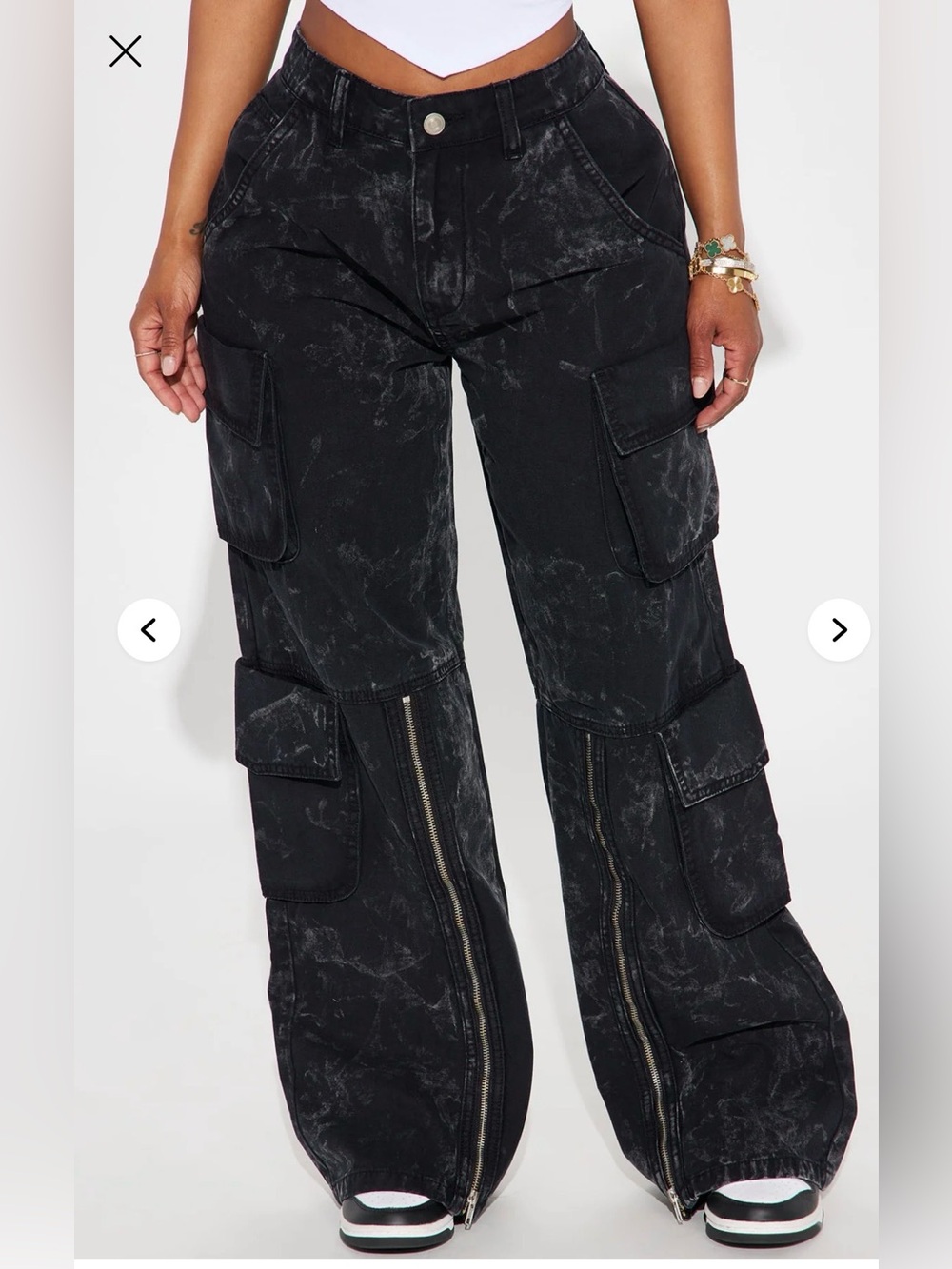 Zara Collection Relaxed Fit Mid-Rise Cargo Jeans  size S